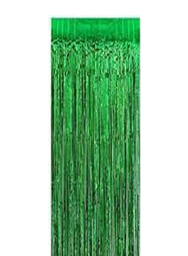 SOI Foil Metallic Tinsel Fringe Big Size Curtains for Birthday, Anniversaries, Graduation, Retirement, Baby Shower Decoration (Pack of 2) (Green Gold) - Image 2